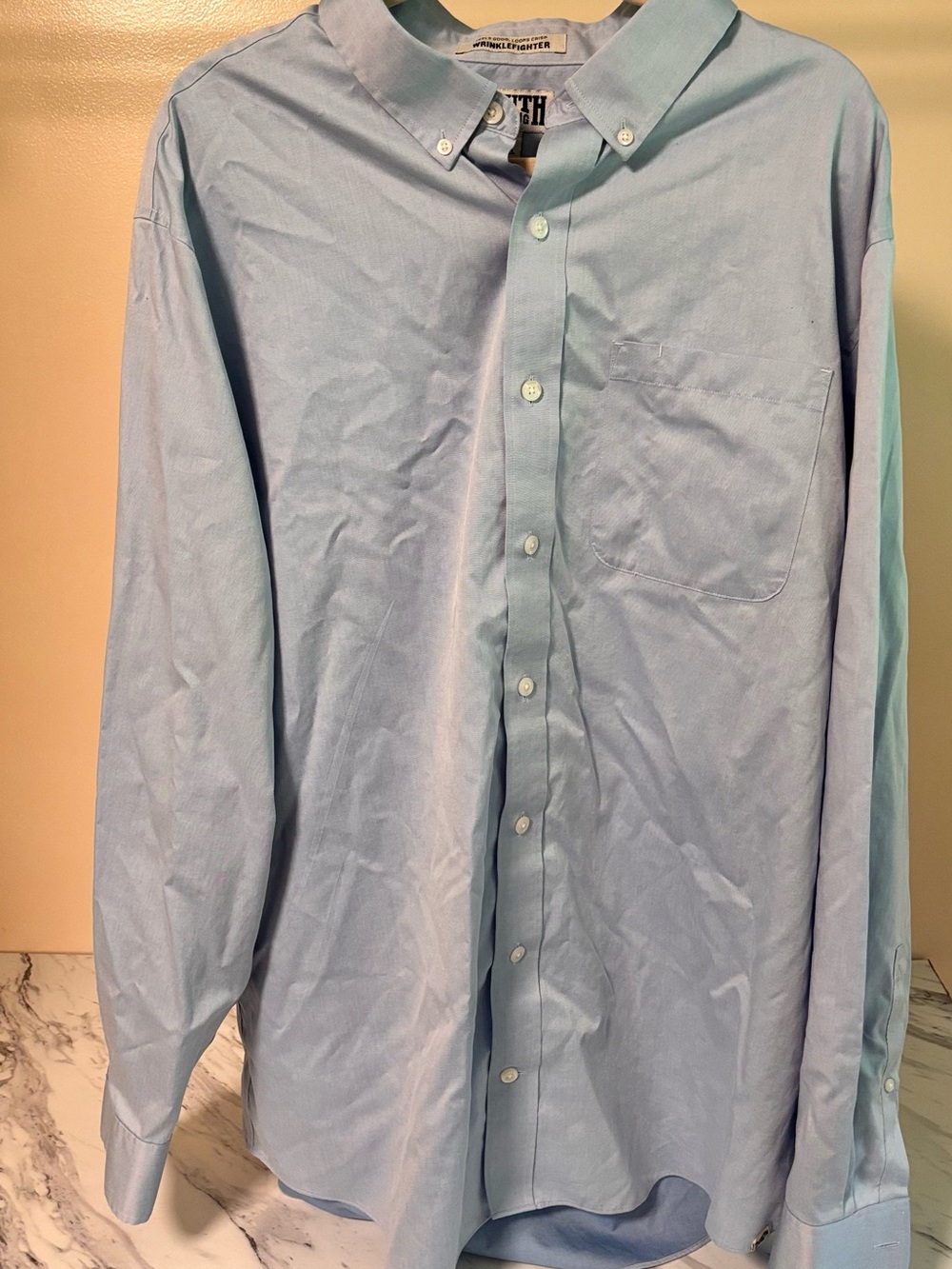 Duluth Trading Co Light Blue Button-Down Dress Shirt